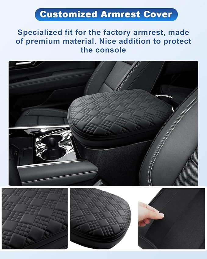 CDEFG for 2025 2026 Chevy Suburban Tahoe Center Console Cover for 2025 2026 Suburban Tahoe Accessories Armrest Cover Armrest Middle Console Pad Arm Rest Cushion Thick Pad