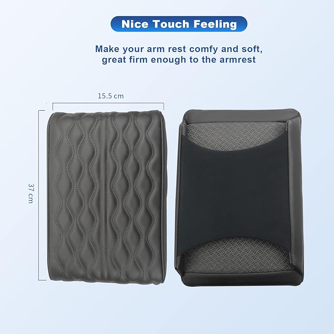 CDEFG Center Console Cover for 2023 Kia Sportage NQ5 Armrest Cover Console Lid Pad Arm Rest Elbow Cushion Seat Box Cover Protector Leather 5th Generation Sportage NQ5 Accessories (Black)