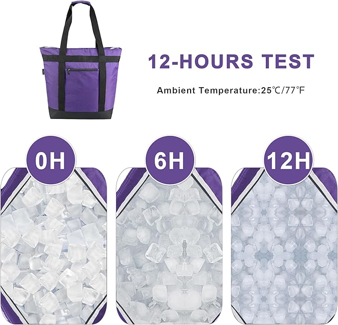 BeeGreen Cooler Bag Soft Insulated Tote for Beach Travel Grocery Shopping Lunch Portable Large Ice Coolers with Handle Hard Freezer Bags with Zippered Top Foldable Leakproof Delivery Totes Gray