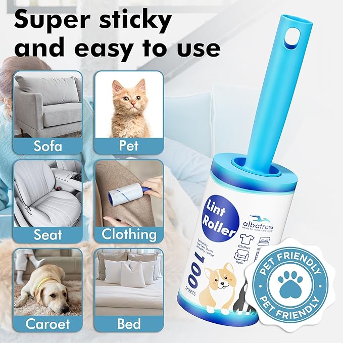 Lint Rollers for Pet Hair Extra Sticky, 1200 Sheets Mega Value Set Lint Rollers for Pet Hair Removal, Dog and Cat Lint Remover for Clothes, Furniture, Carpet