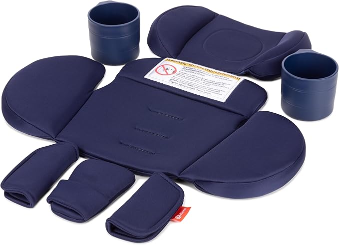 Diono Radian 3R Comfort Travel Kit, Infant Car Seat Accessory, Compatible with Radian 3R, 7-Piece Kit (2 Harness Pads, 1 Buckle Pad, Head Cushion, Seat Cushion, 2 Cupholders), Blue Surge