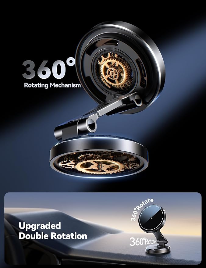 JOYROOM for MagSafe Car Mount Charger with Rotatable Charging Panel, 15W Fast Charging Metal Magnetic Phone Holder, Dashboard Wireless Charger for iPhone Car Mount for iPhone 17/16/15/14/13/12