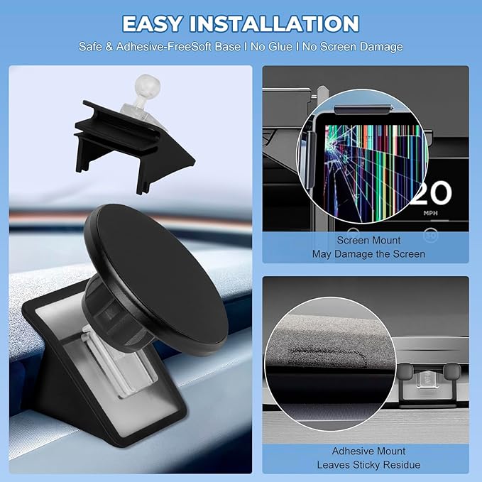 Model Y Phone Holder Compatible with Tesla Model 3 Highland 2024 2025 Accessories,for Tesla Model Y Juniper 2025 2026,Magnetic Car Phone Mount Compatible with MagSafe