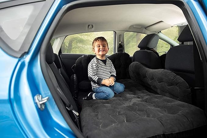 Zento Deals Bed for Car Inflatable Car Air Mattress Camping Bed Back Seat Mattress – Portable Travel Bed with Pillows – Travel Camping Sleeping Outdoor Bed – Universal Car SUV Truck and RV… (Pack 2)