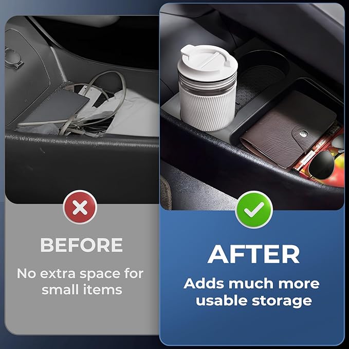 Center Console Organizer Lower Tray for Toyota Prius 30 2015 2014 2013 2012 (Not Fit Prius V), Durable ABS Plastic Under Center Console Storage Box Interior Accessories for 2012-2015 Prius