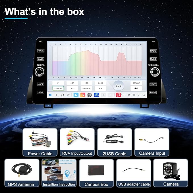 4G LTE QLED Radio for Honda Accord 10th Gen 2018-2022 Upgrade,8-Core CPU Touch Screen Stereo,Wireless CarPlay & Android Auto,Support OEM SWC and Camera