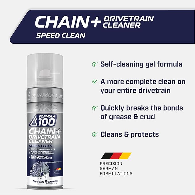 Speed Clean Degreaser & Power Drive Chain Lube for Bicycles & eBikes – Spray Cleaner Quickly Removes Grease, Dirt & Grime – Race Day Lubricant Protects Against Wear, Friction & Corrosion,