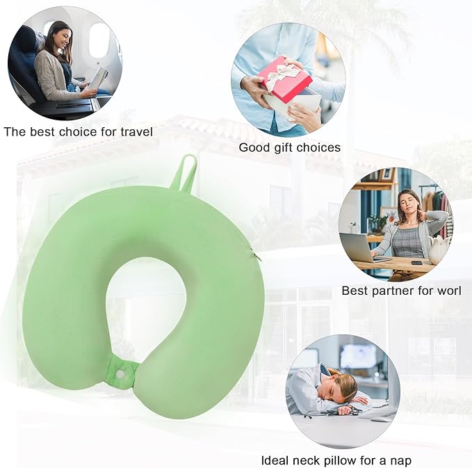 Neck Pillows for Travel Comfortable Travel Neck Pillow U Shape Memory Foam Support Neck and Head Portable Neck Travel Pillow Suitable for Airplane Trains Car Travelings