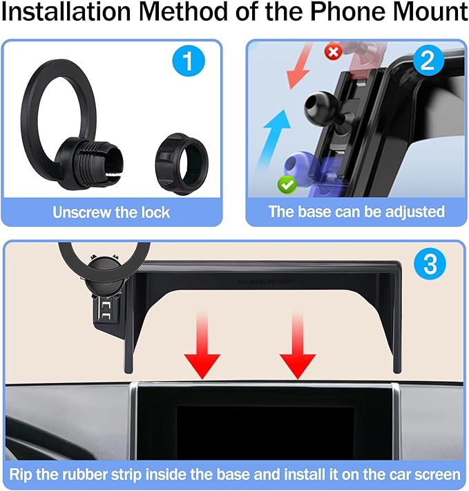 Car Phone Holder for Toyota RAV4 2025 2019-2024 7/8-Inch Screen, Cell Phone Mount Compatible with MagSafe