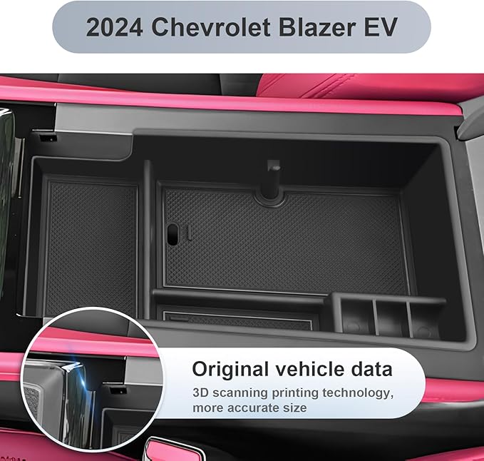 SKTU for 2024 2025 2026 Chevrolet Blazer EV Center Console Organizer 2024 2025 2026 Chevy Blazer EV Console Tray 2024 2025 2026 Chevy Blazer EV Accessories Armrest Tray with Coin Holder