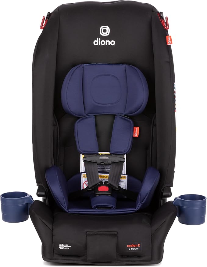 Diono Radian 3R Comfort Travel Kit, Infant Car Seat Accessory, Compatible with Radian 3R, 7-Piece Kit (2 Harness Pads, 1 Buckle Pad, Head Cushion, Seat Cushion, 2 Cupholders), Blue Surge