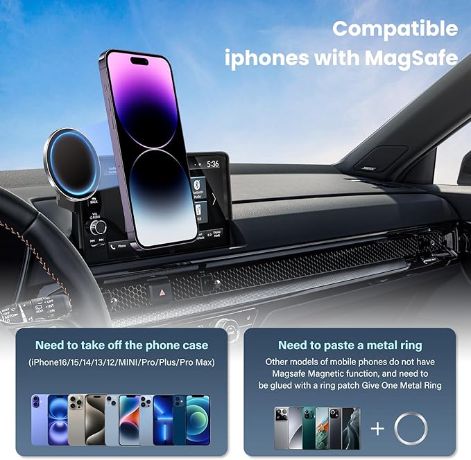 Car Phone Holder for Honda HR-V/CR-V 2023-2025- for MagSafe Magnetic Cell Phone Mount for HR-V CR-V Accessories 7/9 inch Touchscreen- Cradles Strong Magnets for iPhone