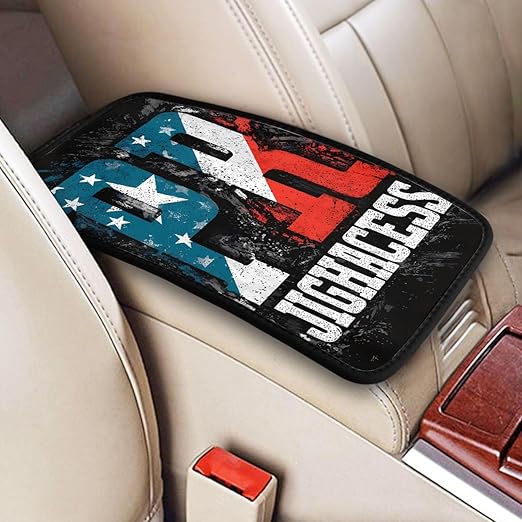 Puerto Rico Flag Colors Style Car Auto Armrest Cushion Cover Accessories Center Console Seat Box Pad Protector Universal Decoration for Most Vehicle SUV Truck