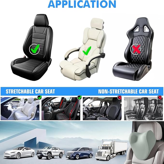 Car Neck Pillow for Driving, car headrest Pillow Head and Neck Rest Pillow for car headrest, Neck Support for car Driving or Traveling or Sleeping of Accessories with Memory Foam