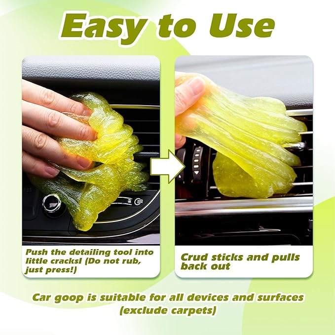 x xotic tech Car Cleaning Gel for Car Detailing Putty Interior Cleaner Slime Reusable Auto Detail Tools Supplies Accessories Valentines Day Gifts for Him Her Men Women Stocking Stuffers Yellow 2 Pack