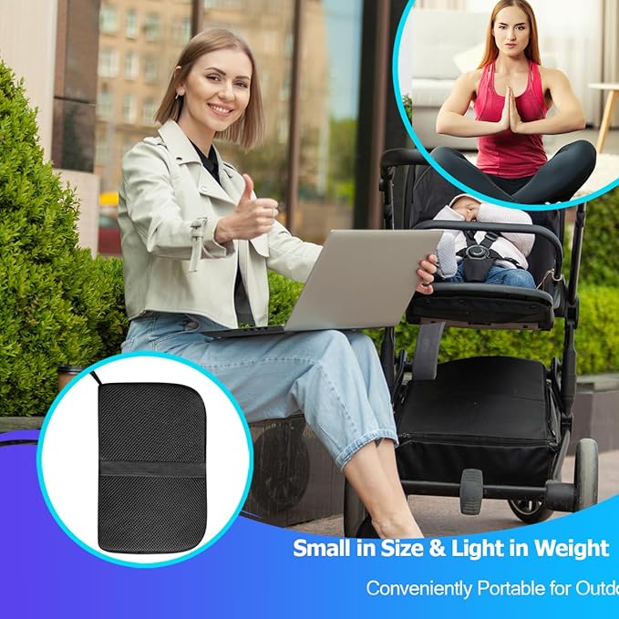 masteymoh Small Foldable Seat Cushion 1 Inch Thick, Portable Gel Seat Cushion for Pressure Relief, Light Portable Sitting Pillow for Travel, Foldable for Easier Storage