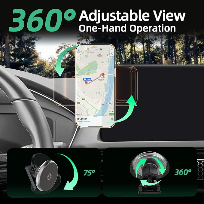 Phone Mount for Honda Civic (11th Gen,2022-2025 2026) & Acura Integra (7"/9" Screen),15W Wireless Car Charger, Magnetic Phone Holder, 360° Rotating,Hands Free,Storage Box,New Car Essentials,2023 2024