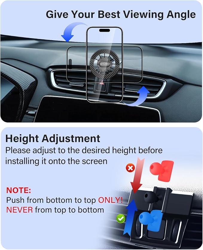 SKYLOTEC Car Phone Holder for Toyota Tacoma 2016 2017 2018 2019-2022 2023 Accessories Automobile Cradles Magnetic Phone Mount Compatible with MagSafe, Strong Magnets Cell Phone Base