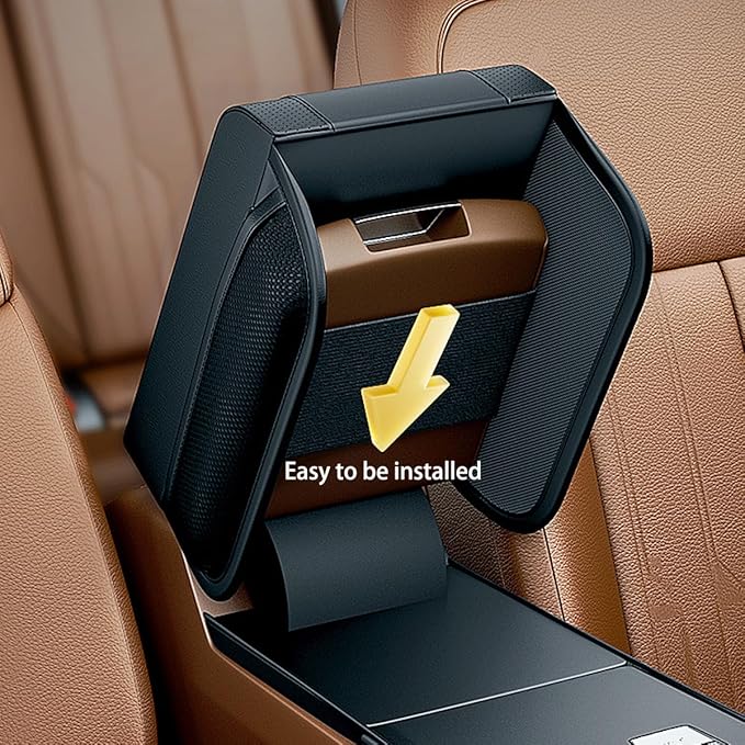 Car Console Covers Car Center Console Cushion Pad Leather Car Armrest Pad Armrest Cushion Pad Arm Rest Cover for Car Most Vehicle, SUV, Truck