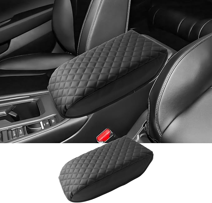 2023 2024 2025 2026 Accord Hybrid Center Console Cover for Honda Accord Hybrid (Sport,EX-L,Sport-L,Touring) /Accord (LX,SE,EX), Cushion Leather Armrest Cover 2025 Accord Accessories (Padded)