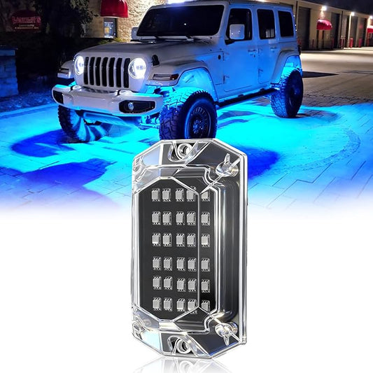 1 Pod RGB Rock Lights Replacement Damaged Pod for Full Angle RGB LED Rock Lights 12v Underglow Light Multicolor Waterproof Neon for Jeep Trucks ATV UTV Golf Cart Offroad Pickup RZR SXS