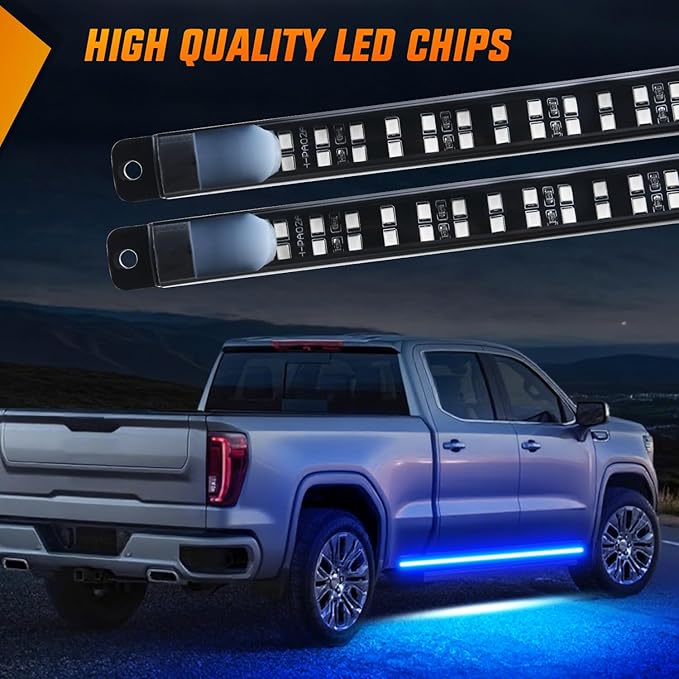 Nilight 2PCS 70 Inch Emergency Strobe Light Strip with Controller 864 LED Blue Running Board Lights Flexible Side Flashing Warning Caution Safety Waterproof for Truck Construction Pickup