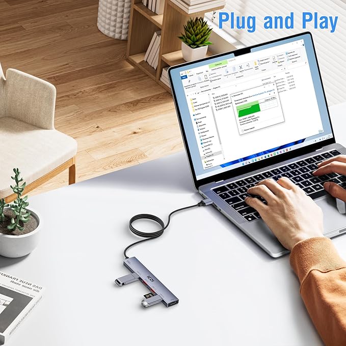 ICZI USB 3.2 Hub 10Gbps 4 Port USB3.2 Gen 2 Splitter with 4FT Cable for Laptop, Desktop PC, Xbox, PS5, iMac, Surface Pro, Xps