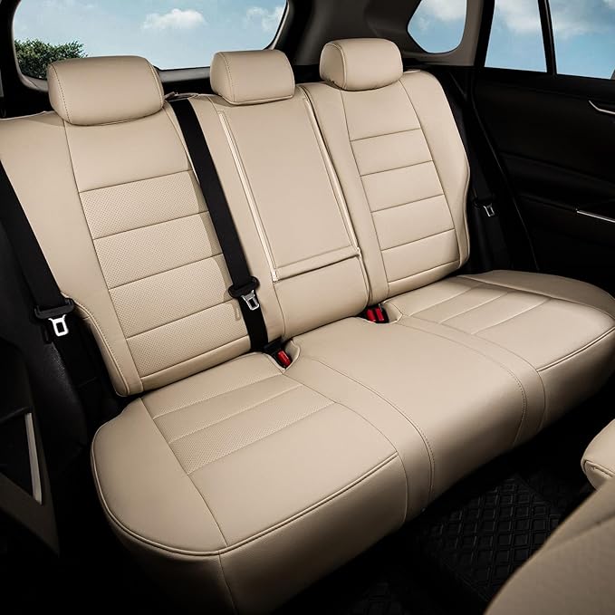 coverdream Rav4 Seat Covers Custom Fit for Toyota Rav4 2013-2018 XLE/Platinum/Limited/SE SUV,Fully Covered,Luxury Waterproof Leather Car Seat Protector,Armrest Cover Included (Full Set,Beige)