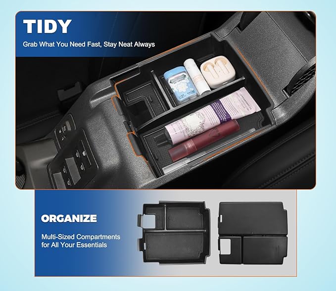 GZSH 2 PCS Trunk Organizers for 2025 Ford Bronco 4 Doors Automatic Transmission ONLY with Center Console Organizer, Door Handle Storage Not for manual transmission (Not for Sport & 2Door)