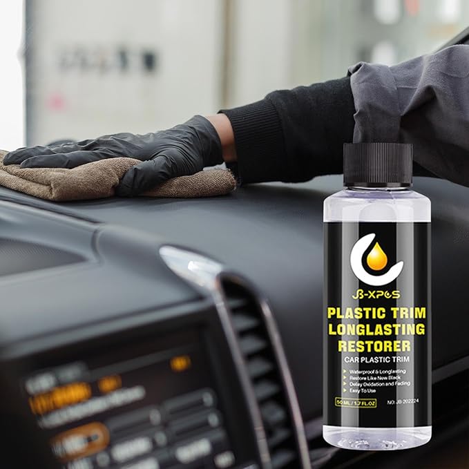 Car Trim Restorer, Automotive Plasticc Restorer, Restore Rubber Plasticc, UV Protective Restorer, Oil Free & Odor Less Restorer, Resist Water & Dirt, Long Lasting 60 ML Restore