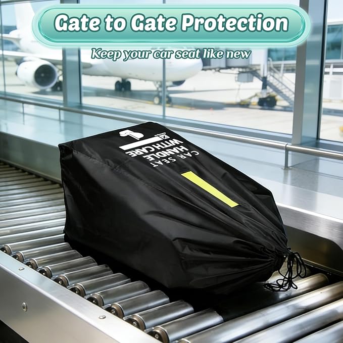 Guiseapue Car Seat Travel Bag for Airplane: Car Seat Bags for Air Travel Fit All Car Seats, Infant Carriers & Booster Seats, Carseat Cover Fit Doona Graco Evenflo, First Mothers Day Gifts for New Mom