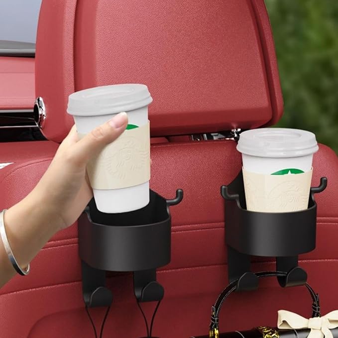 Multifunctional Car Seat Hook & Backseat Cup Holder, 3 in 1, Type-A 4PCS