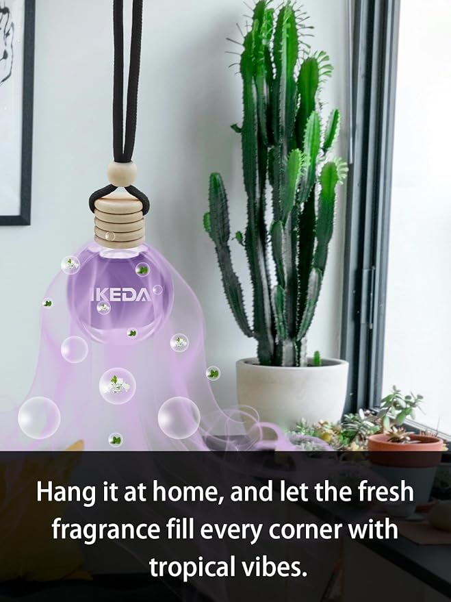 Ikeda Car Air Freshener: Hanging Car Smell Air Freshener | 10ml Hanging Car Perfume | Long Lasting Fragrance | Strong Scents Diffuser for Auto Home (Dusk)