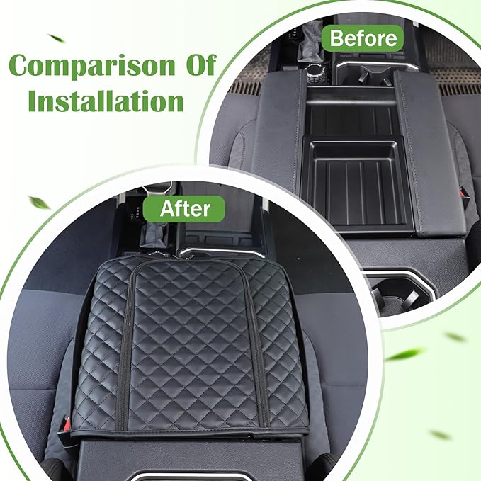 Center Console Armrest Cover Protector Pad Compatible with Toyota Tundra Sequoia 2022-2025 Leather Car Console Armrest Seat Cushion Waterproof Armrest Cushion Lid Interior Accessories (Style F)