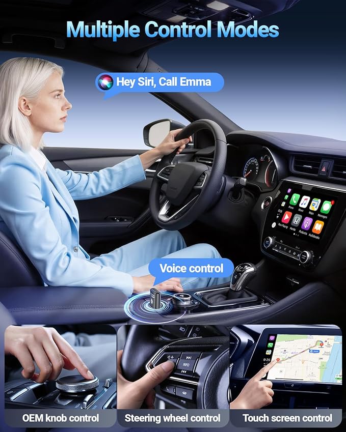 vnilrgle Wireless CarPlay Adapter for Apple iPhone（2026 Upgraded） Mini Design, Converts Factory Wired to Wireless Adapter for CarPlay, Plug and Play, Auto Connect Fast and Stable(Black)
