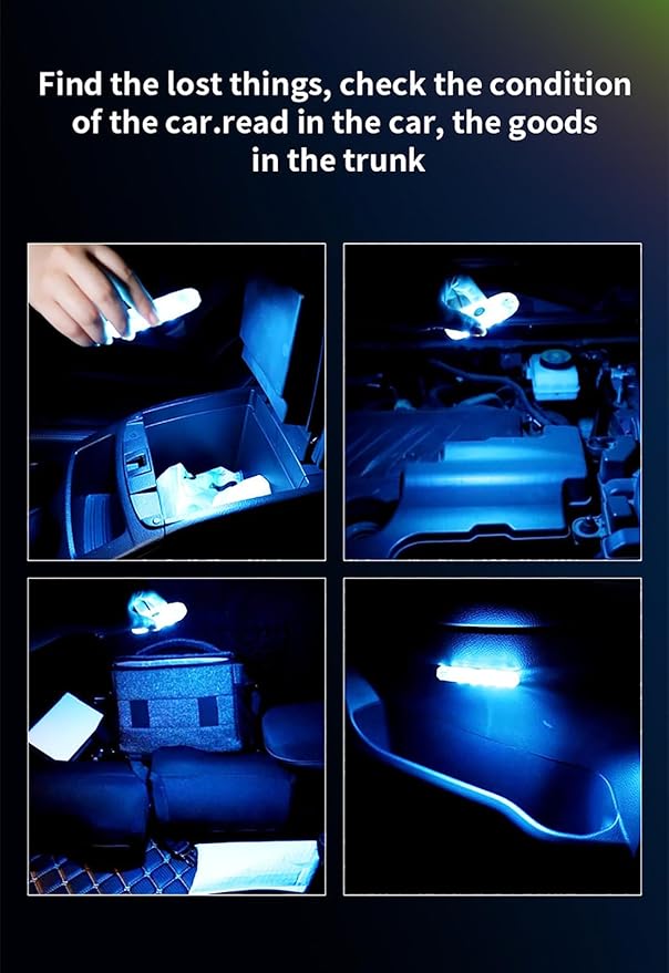 LumosAuto 4PCS Car Interior LED Lights, USB Powered Ambient Lighting Kit with Music Sync & Touch Control for Footwell, Dash Decoration, Safe Driving