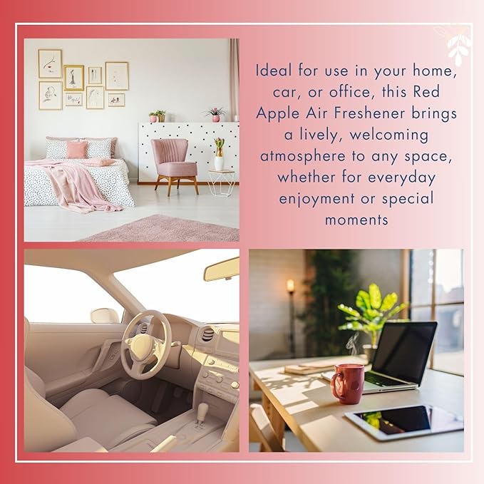 G's Breeze Red Apple Air Freshener – Crisp and Juicy Fragrance of Fresh Apples – Refreshing and Invigorating Aroma for Home, Car, or Office – Brighten Your Space with Fruity Freshness