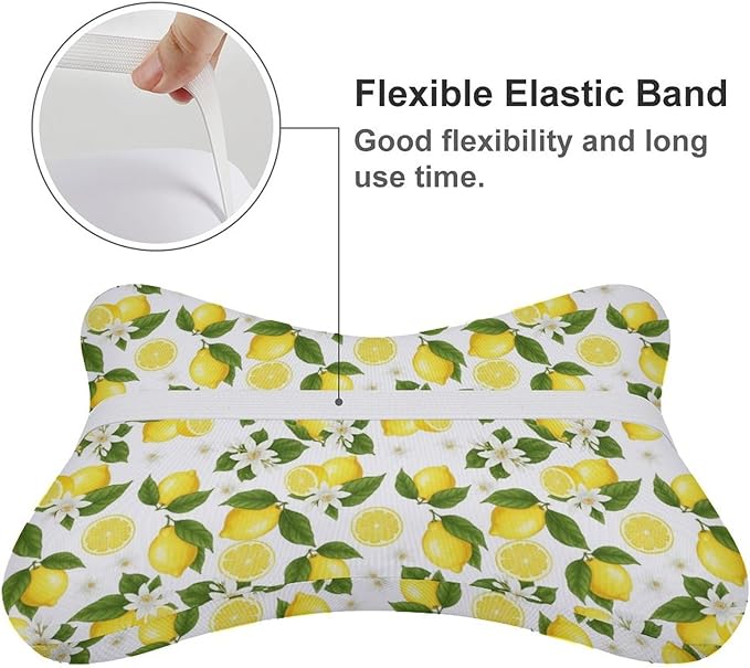 Car Neck Pillows Bone Shape 2 Pack Headrest Fit for Cars Pillow for Home and Office Chair Nap/Neck Pain Relief, Compatible with Yellow Lemon