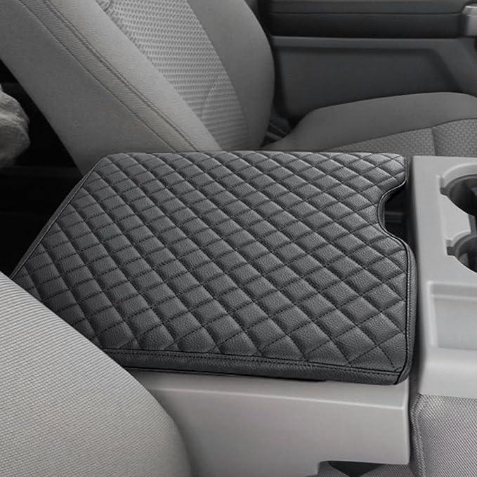 JDMCAR Armrest Cover Compatible with 2015-2024 2025 Ford F150 Accessories, 2017-2025 F250 F350 F450 with 40/20/40 Jump Seat, Customized Anti-Scratch Leather Armrest Lid Protector Pad (Jump Seat Only)