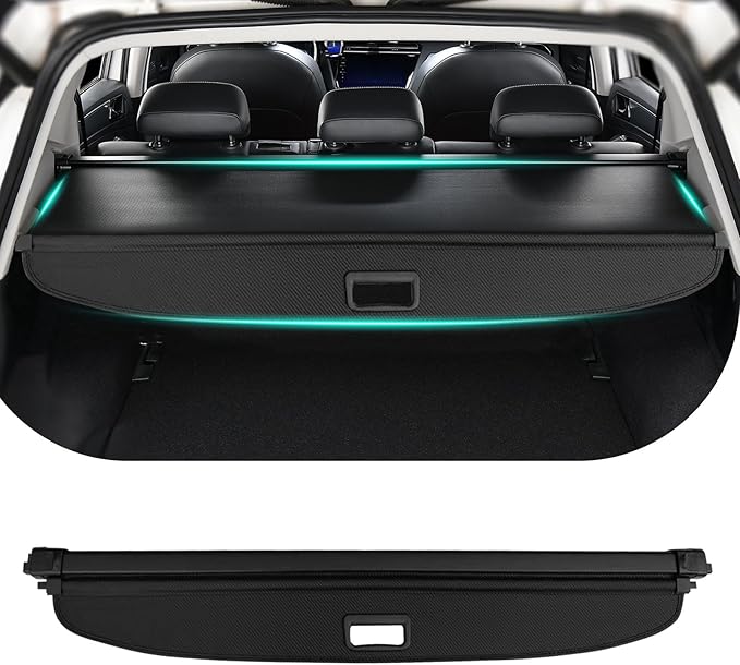 Tecoom Retractable Cargo Cover fit for Blazer EV 2024 Accessories, Rear Car Trunk Covers fit for 2024 Blazer EV, Anti-Peeping Security Shade Carbon Fiber Luggage Privacy Screen