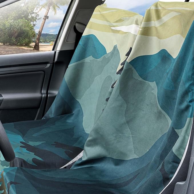 2 Pack Car Seat Towel Covers with Storage Bag 63 x 32 Inch Athletic Running Towel Seat Sweat Washable Non Slip Cover Gift for Car Outdoor Sport Activities (Grizzly Guide)