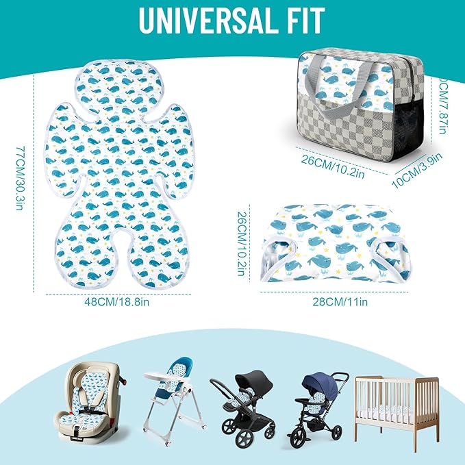 KAKIBLIN Car Seat Cooling Pad, Stroller Cooling Pad for Baby, Universal Double Sided Cooler Pads Gel CarSeat Cooling Pad for Baby Stroller,Chair,Chilling Pads Keep Cool in Summer (Blue)