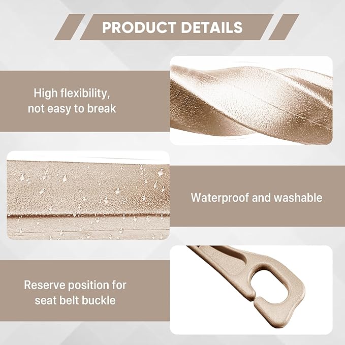2PCS Car Seat Gap Filler Organizer, Upgrade Car Gap Filler with Fill and Storage Function for Storing Phones Keys Cards, Universal No Drop Seat Guard for Cars (Beige)