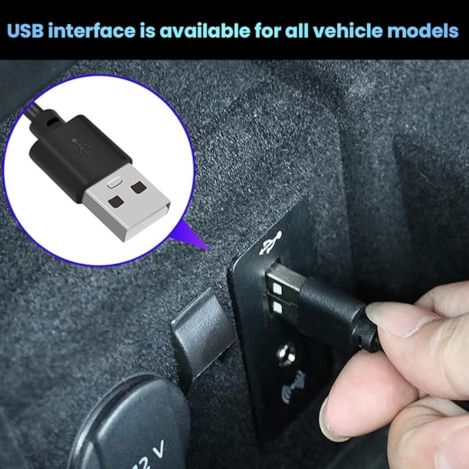 BESULEN Car Interior LED Lights, Automotive Ambient Neon Light Kit with USB Port, Car Accessories, Gifts for Men and Women, 4 in 1 Decoration Lights for Car, Garden, Home, Party（White）