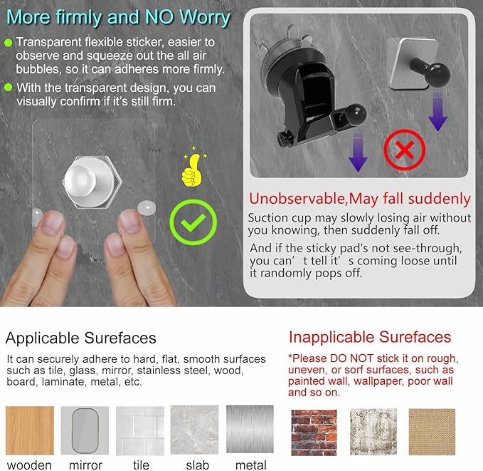 OCEANLOVE for MagSafe Wall Mount Magnetic Phone Holder, Self-Adhesive, 360 Rotatable, Waterproof, Compatible with iPhone 17/16/15/14/13/12,All Phones, Shower Mirror Car Glass Bathroom Kitchen (White)