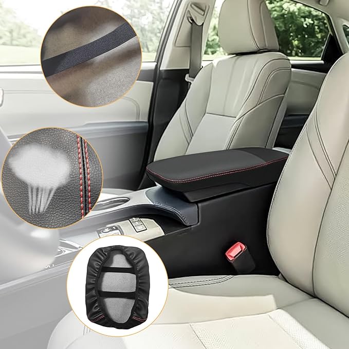 Compatible with Center Console Armrest Cover for Toyota Avalon 2013 2014 2015 2016 2017 2018 Leather Arm Rest Storage Box Lids Cushion Protector Pad