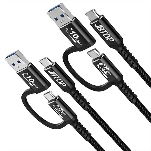 Long USB a to c Cable 20Gbps[10ft 2Pack],2-in-1 USB 3.1 CarPlay Cable Fast Charge & Data Transfer, Compatible with iPhone 16 15 Pro Max, Samsung, SSD