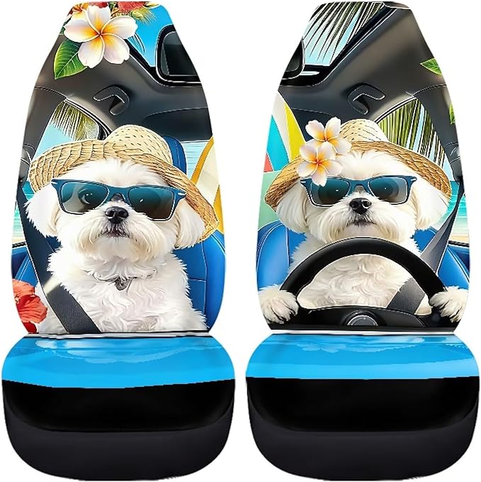 Yorkshire Terrier Car Seat Covers Front Seats 2 Pcs Car Seat Covers for Front Seats Removable Automotive Accessories Protection Interior Accessories for Cars SUV Sedans