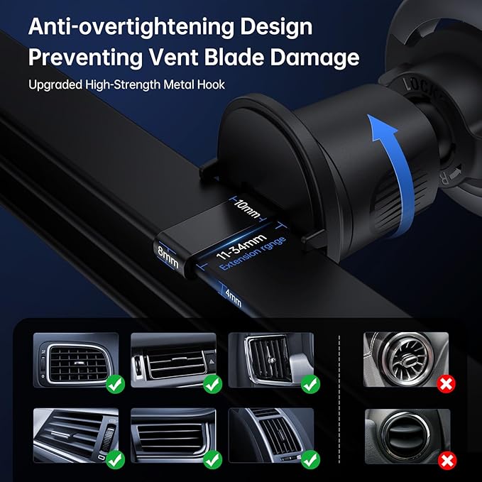 SYNCWIRE Mobile Phone Holder Car for MagSafe Car Holder Universal Magnetic Mobile Phone Holder Car Ventilation Car Mobile Phone Holder for iPhone 17 16 15 14 13 12 Pro Max Magsafe Case Smartphone