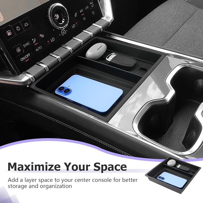LUWU 2025 2026 Acadia Center Console Organizer Compatible with 2024-2026 GMC Acadia Elevation/AT4 Accessories Under Screen Organizer Storage Tray ABS Material (Not for Denali Trim)